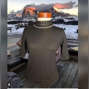 D. exterior black merino wool turtleneck top - Made in Italy